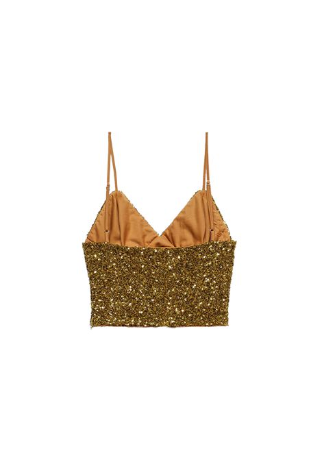 Top Aniye by donna Kira 185718 Oro paillettes stretch scollo a v spalline regolabili Aniye by | Top | 185718279
